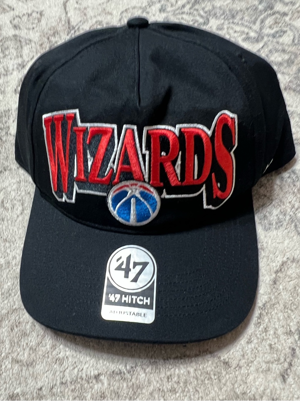 '47 Adult Washington Wizards Black Hitch Adjustable Hat